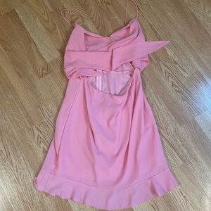 Lucy in the sky pink mini tie front dress medium